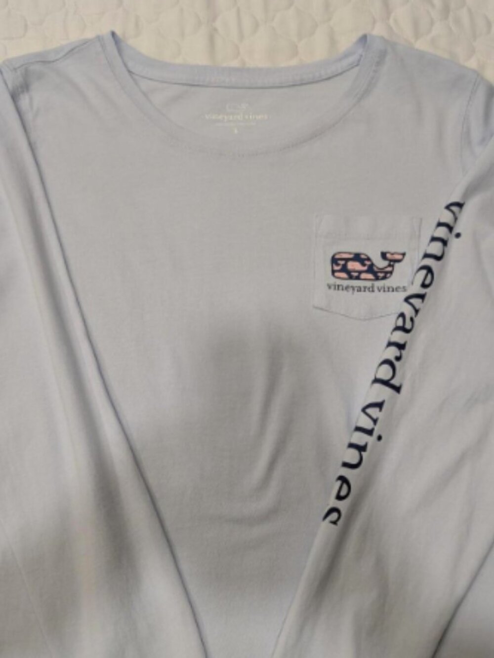 Vineyard Vines Women’s Long Sleeve Whale Pocket Blue 100% Cotton - Picture 6 of 12